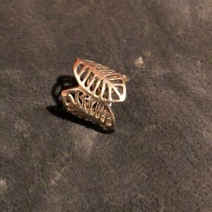 Silver leaf ring
